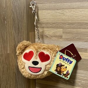 Disney Duffy Bear Keychain with Red Heart Eyes